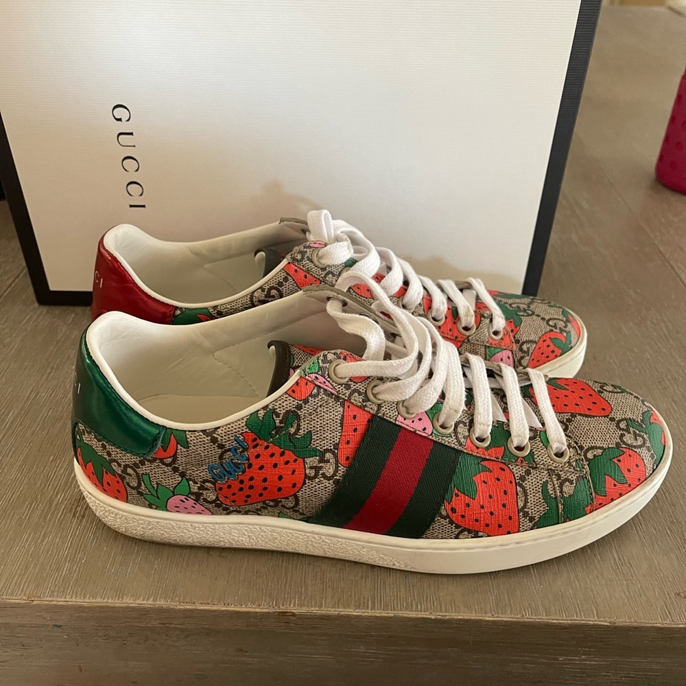 Gucci strawberry ace sneakers